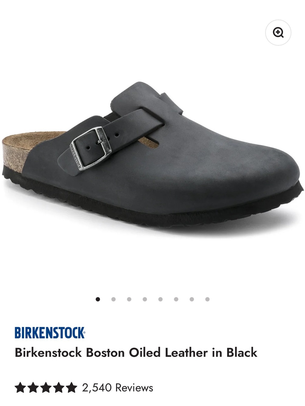 Birkenstock Boston Oiled Leather Clog in Charcoal Black